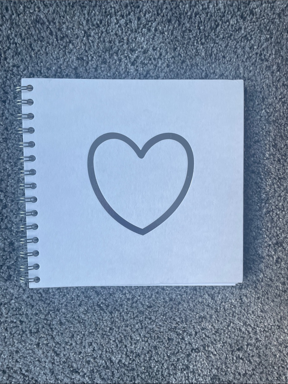 Ordning & Reda Metallic Silver Heart Spiral Notebook Journal scrapbook